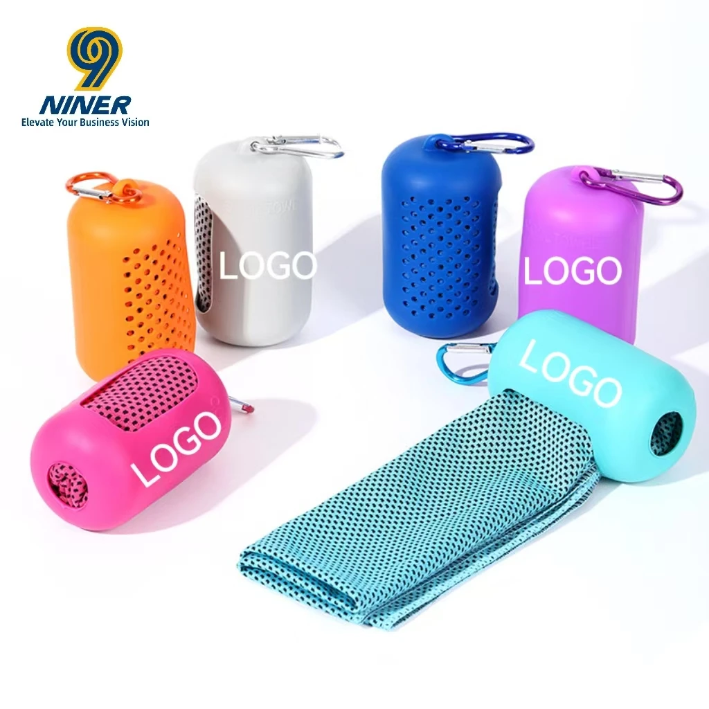 Custom Summer Ice Silk Cooling Sports Towel Outdoor Fitness Quick-Dry Sweat-Absorbing Temperature-Reducing Silicone Sleeve