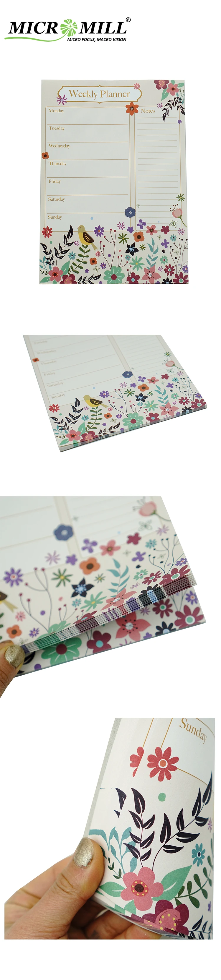 Weekly Planner Paper Notepads Shopping List Memo Pad Todo Tear Away