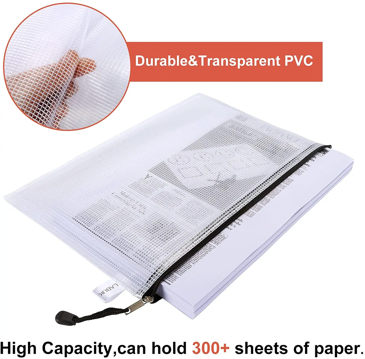 N22  Hotsales Eco friendly File Folder Document PVC Zipper Tool File Pouch Pencil Case Bag