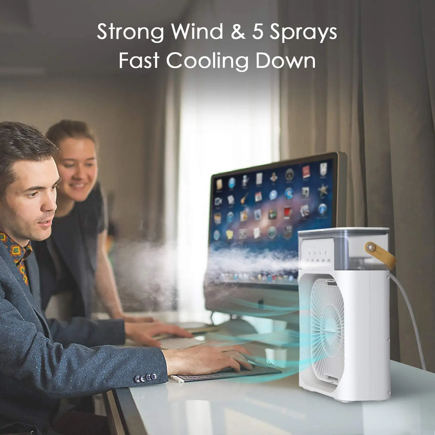 Portable Desktop Cooling Fan With 3 Speed Settings For Home_voghion.com