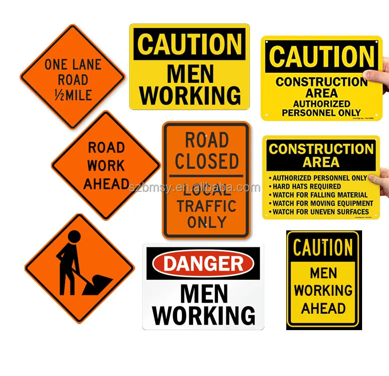 Custom Road Construction Work Sign Aluminum 3m Reflective Traffic Road ...