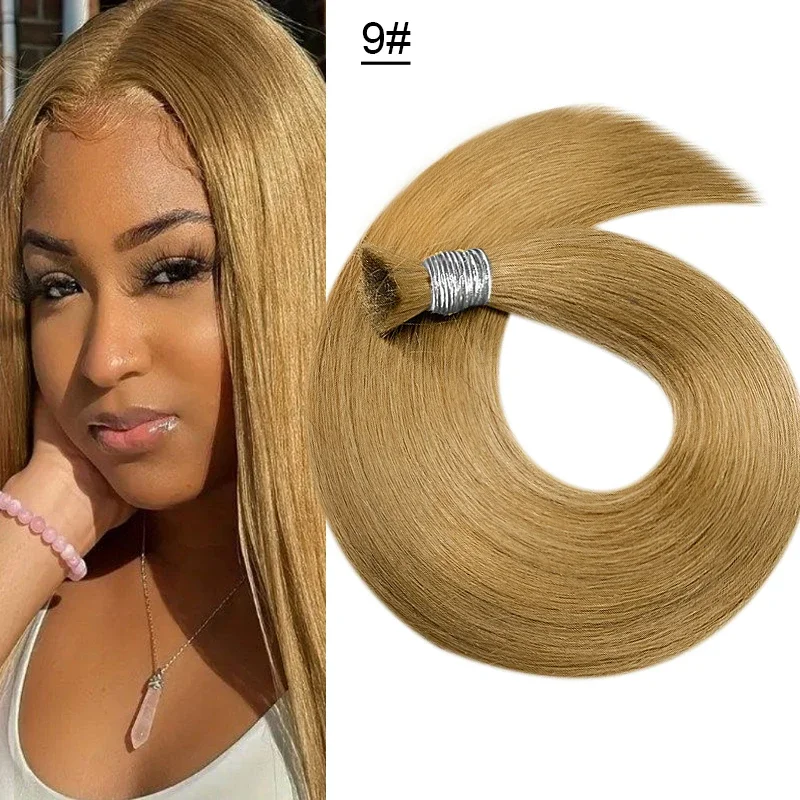 100% Real Virgin Straight Human Hair Bulk Extension 1b 613 Honey Blonde Weaving για πλέξη μη επεξεργασμένων βραζιλιάνικων μαλλιών_voghion.com