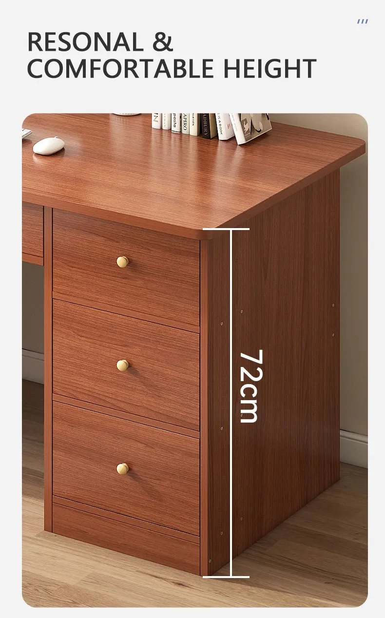 Small Mdf Computer Desk Modern Top Study Table Desk Computer Writing Table Table with Cabinet of Home Office