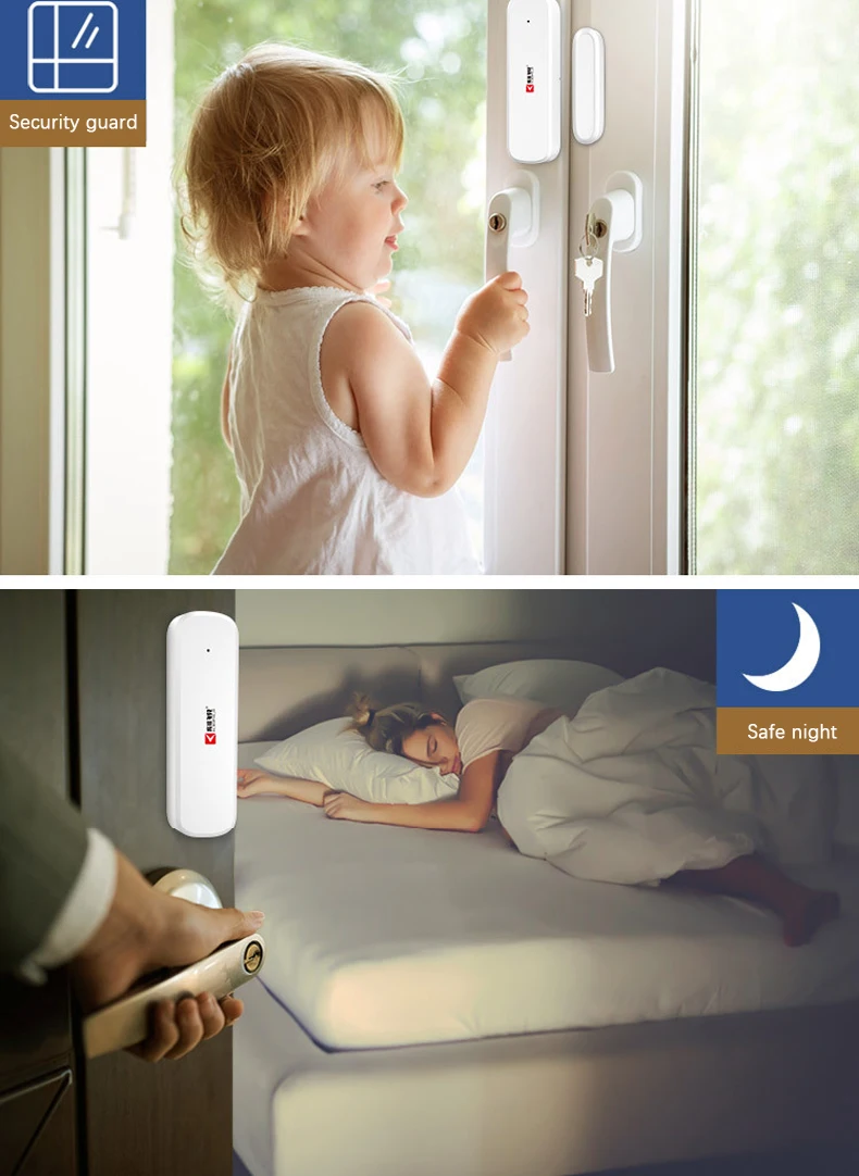 Kerui Wireless door magnetic detector door and window opening reminder alarm