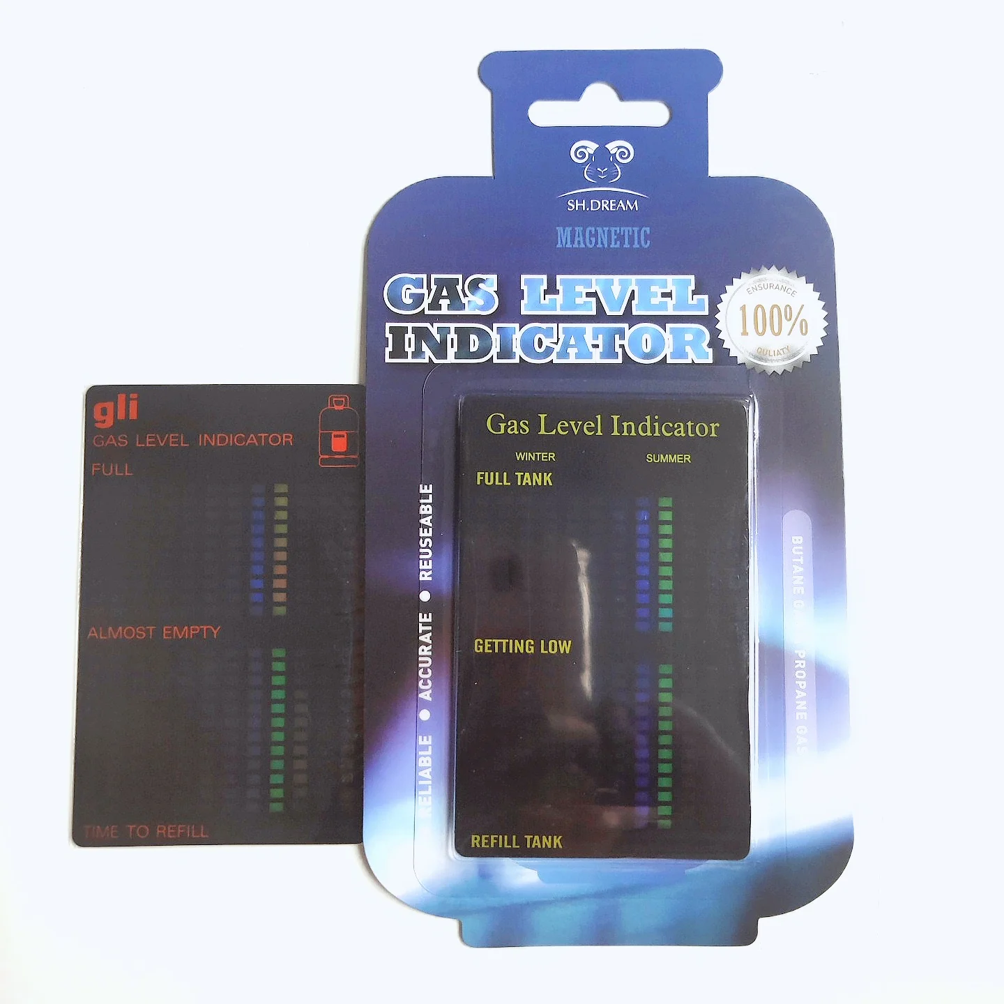 Fast Response Magnetic Gas Level Indicator for LPG Cylinder Household Thermometer LCD Material Pet Material Accurate Reading
