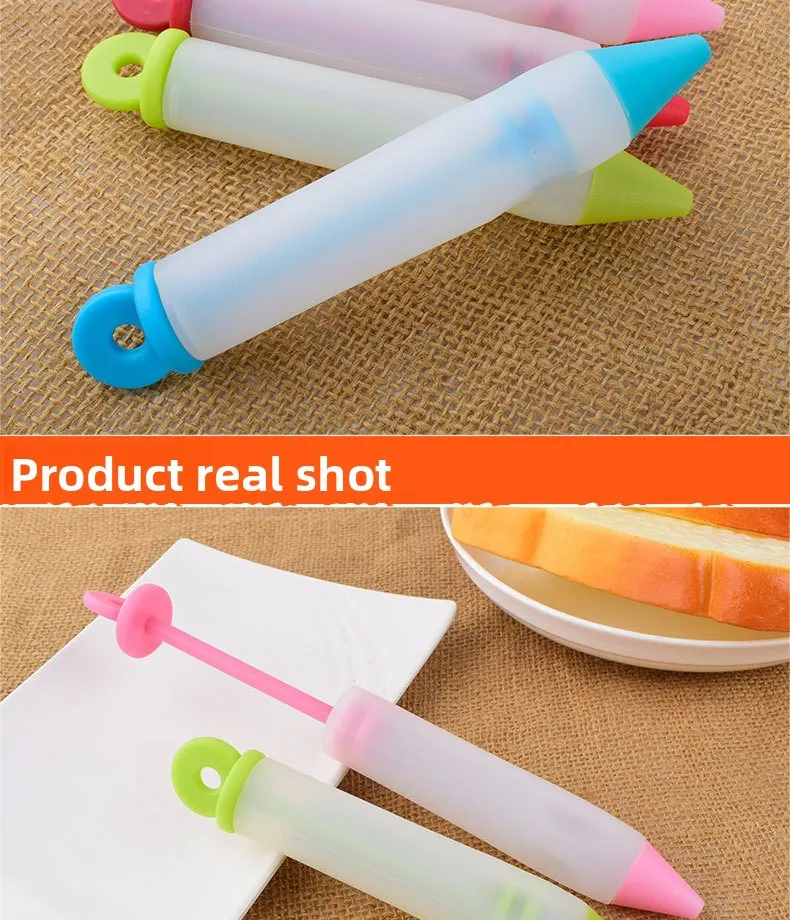 Silicone Chocolate Cream Gun for Baking Tools Like Piping Pen Cookies Milking Oil Nozzle Cake Writing Pen supplier