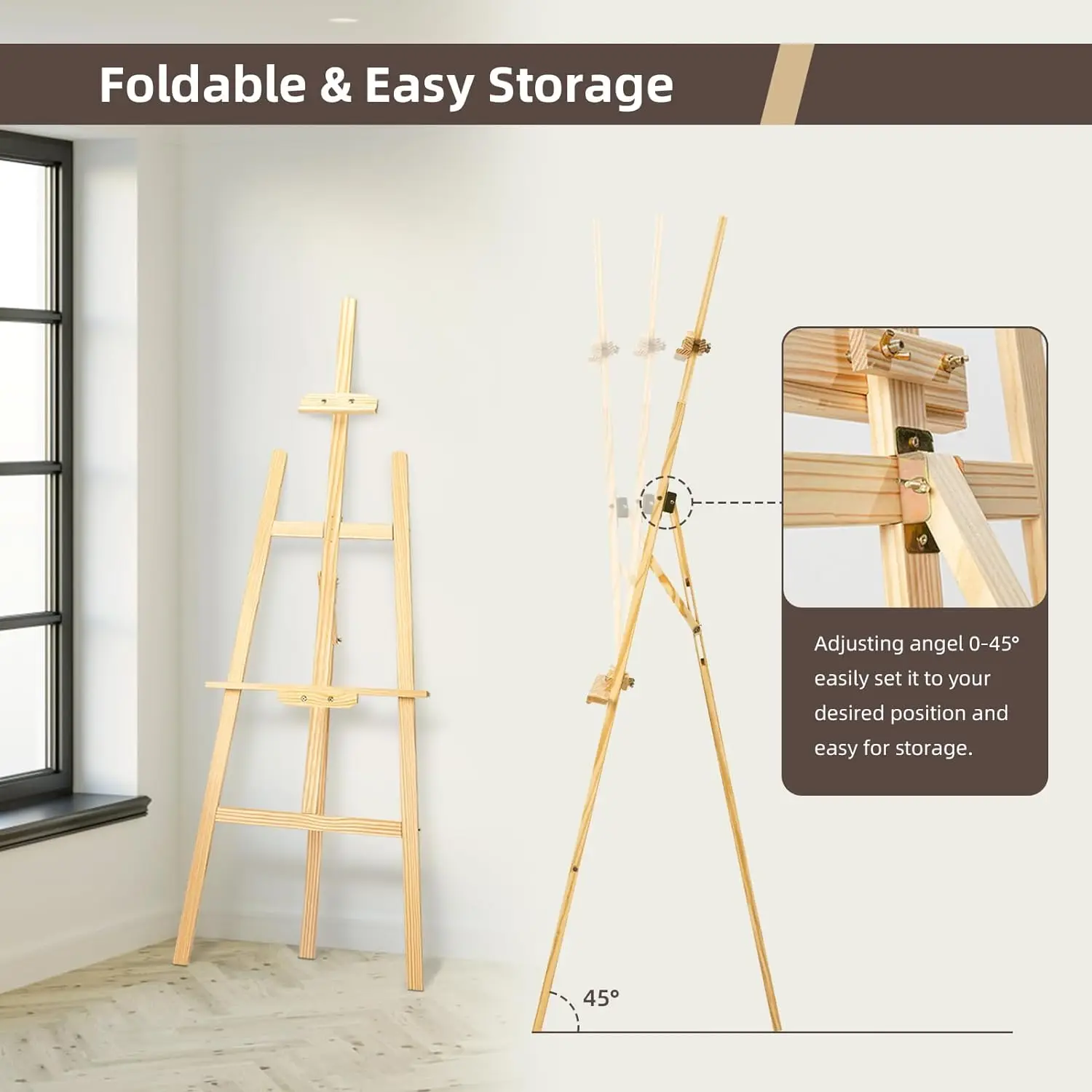 150cm Artist Painter Tripod Wooden Easel Stand for Art Craft Display Holder