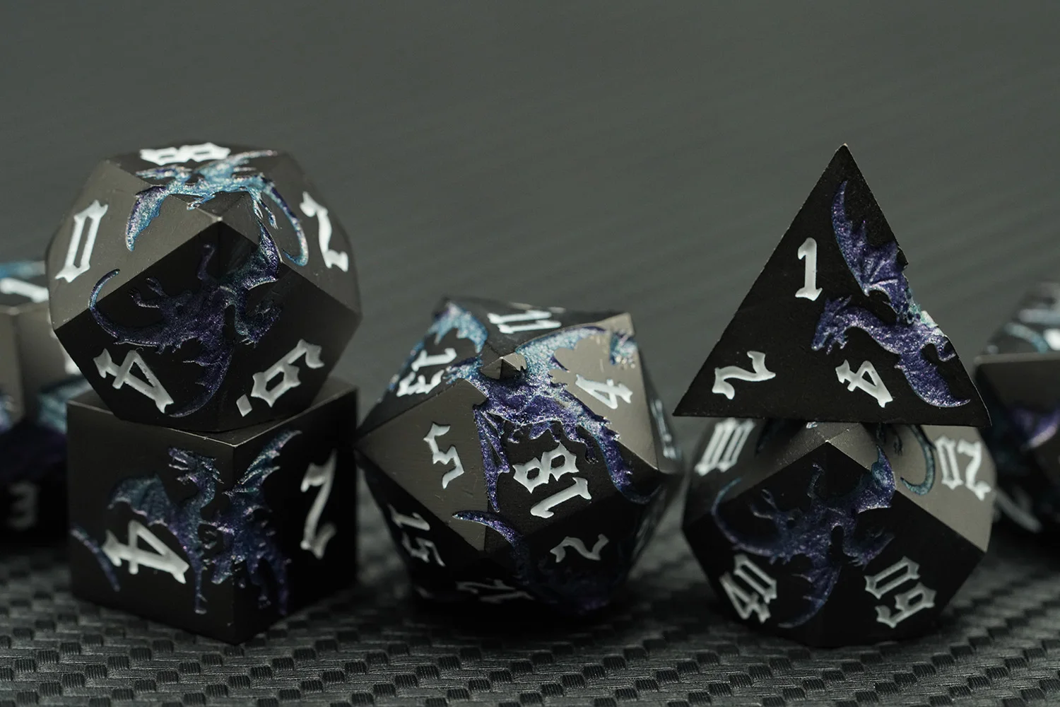 New 7pcs Dragons Polyhedral RPG Dice Set Handmade DND Game Good Price Made of Zinc Alloy Metal details
