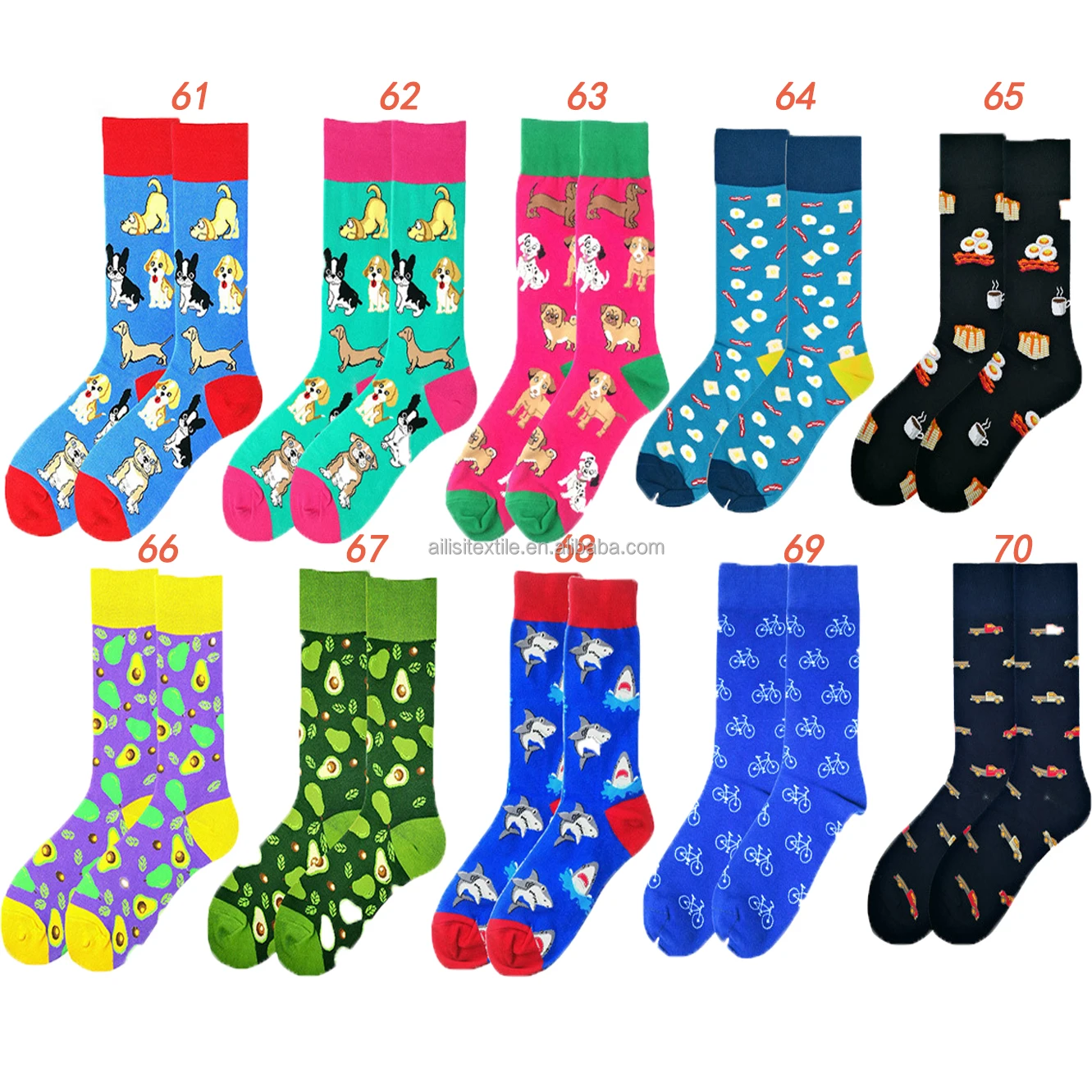 Happy Sock Wholesale Custom Colorful Jacquard Socks Fashion Design Man