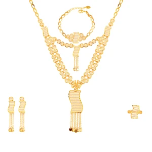 2023 Trending Fashion Flowers Jowellery Jewelry Set 4pcs Jewelry Set  Indian Jewelry Set Wholesale