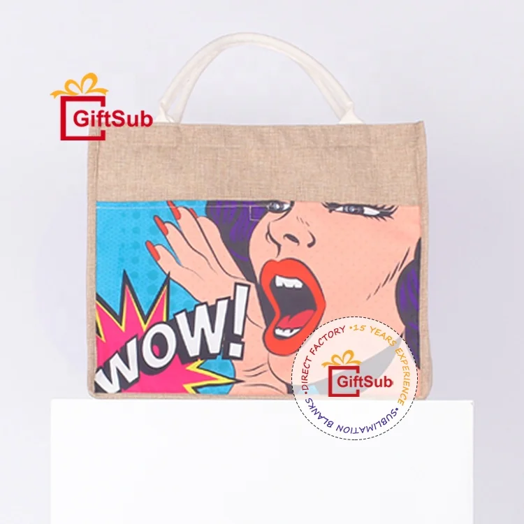 Wholesale Sublimation Blanks Linen Tote Bags Personalized Canvas Bags