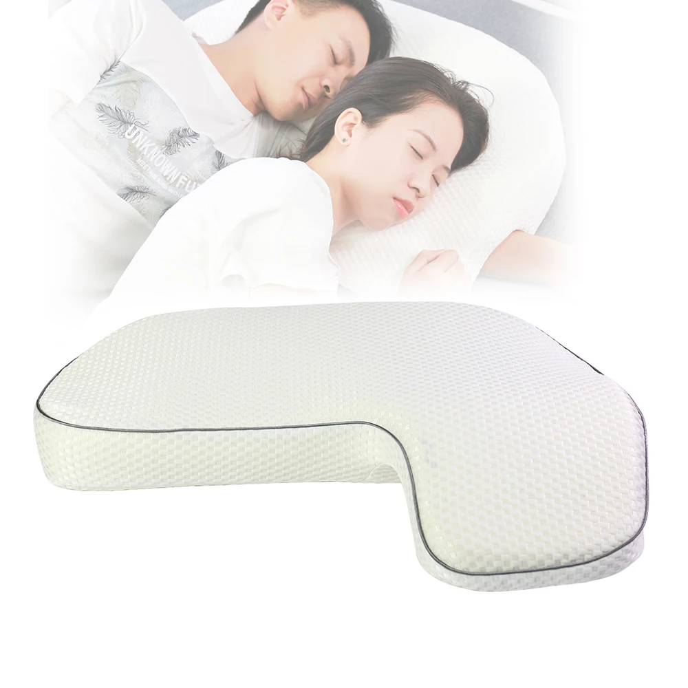 Memory Foam Couple Pillow Neck Support Head Cushion Arm Cuddling Curve Sleep 