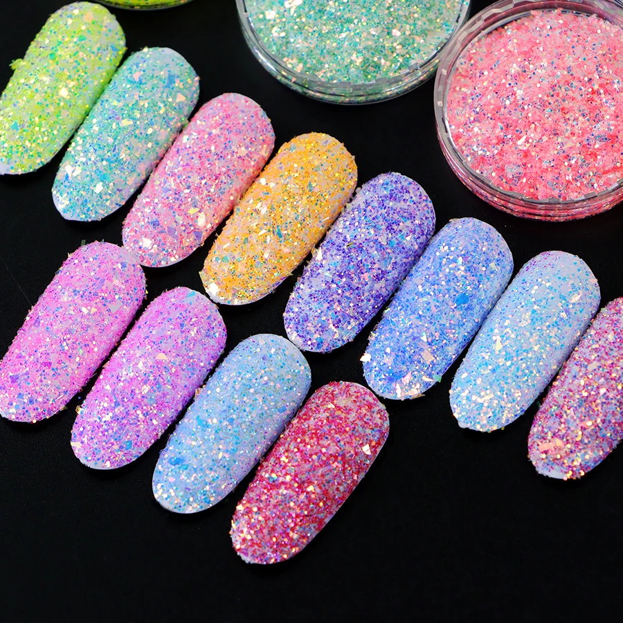 Объемные ногти Блестящий шестигранный блестящий порошок блестящие формы Золотой голографический