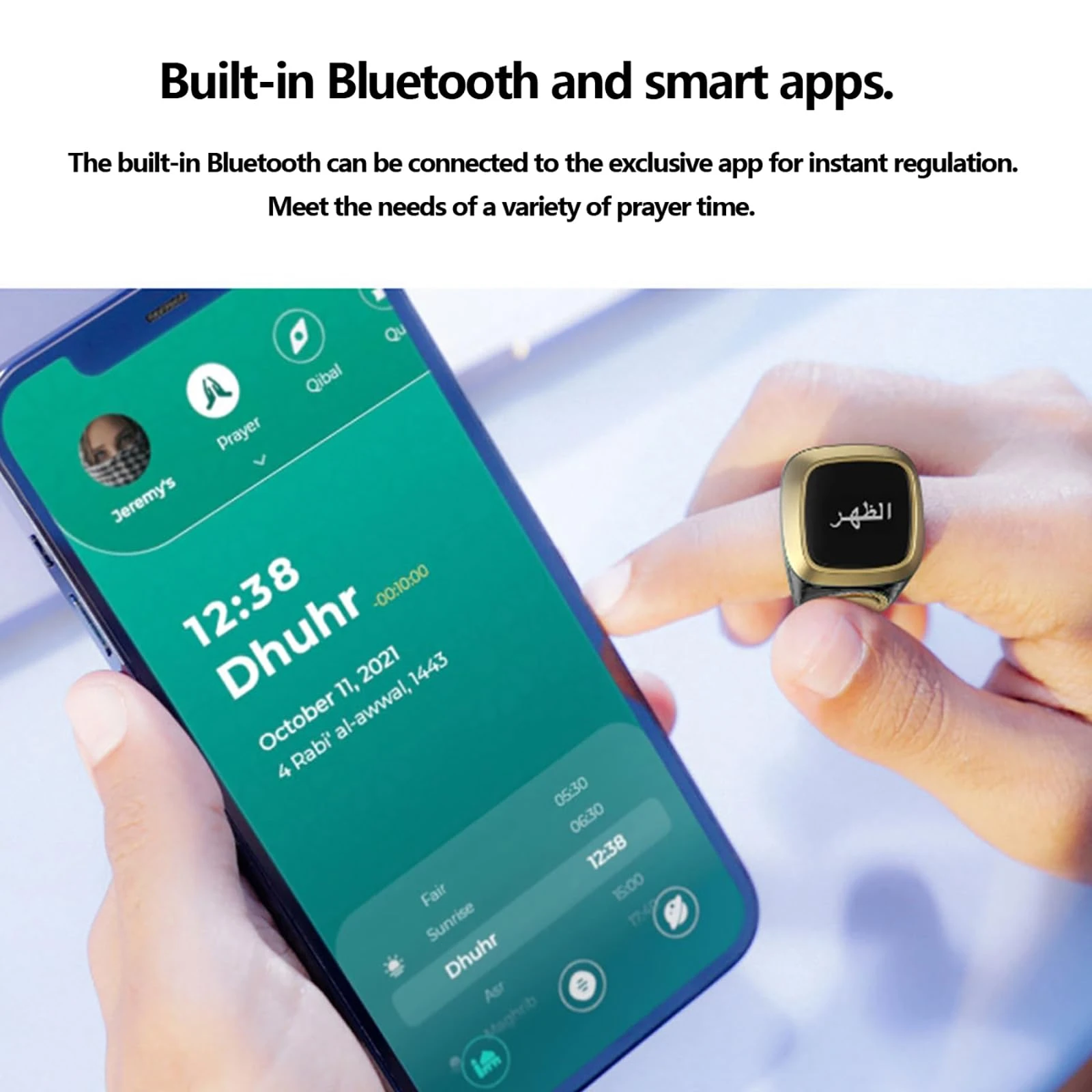 E01 Smart Ring Counter, Tasbih Zikr Ring, Muslim Islamic Prayer Smart Rings, Digital Electronic Smart Tally Counter for Prayer