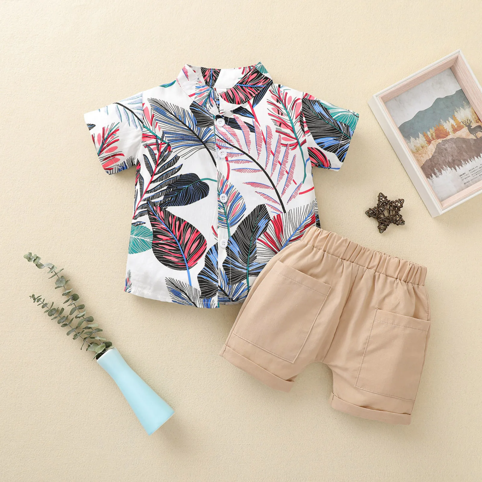 floral polo and short outfit