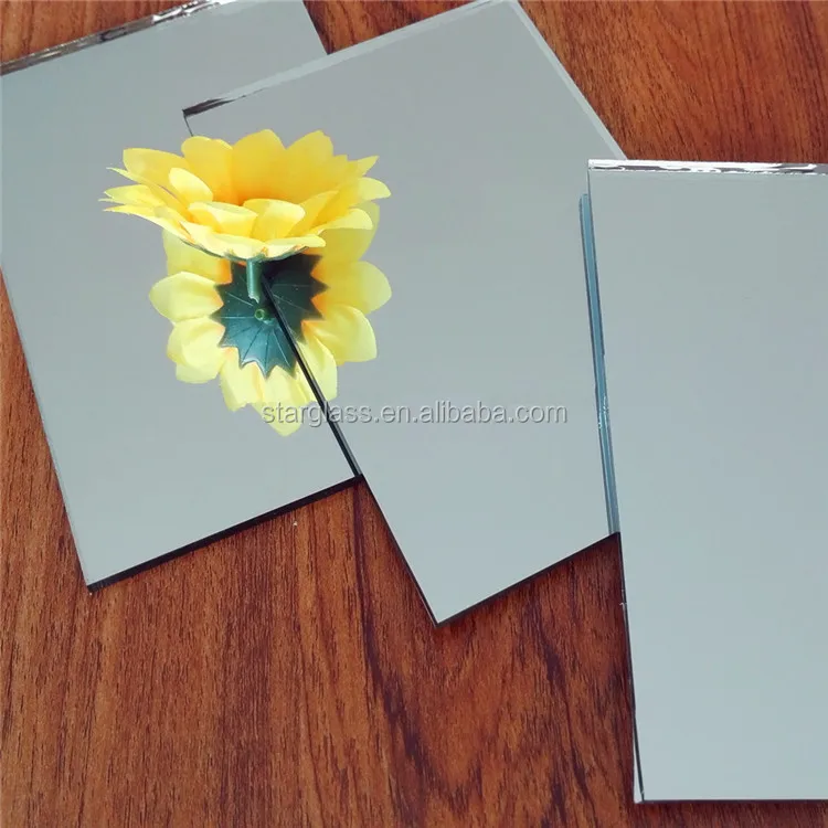 Super Thin 1mm 1.5mm 2mm Square Round Decorative Craft Silver Mirror Glass Wholesale for Bathroom