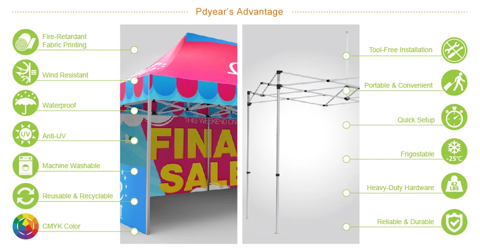 Custom Logo Advertising Fold Pop up Marquee Heavy Duty Gazebo Frame Tent 3X3 3X6 10X10 Outdoor Trade Show Canopy Tents for Event