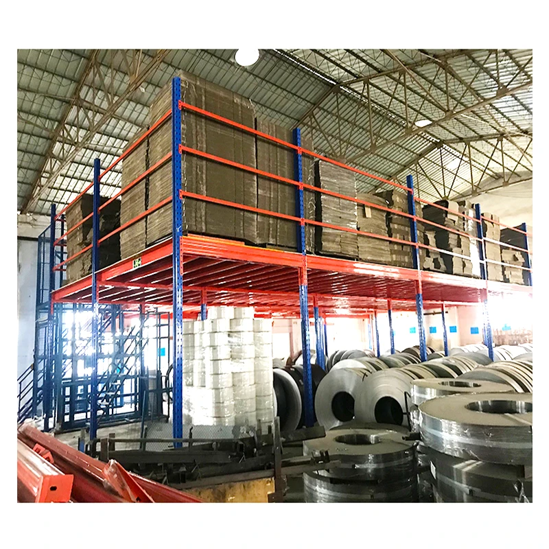 Sistem rak mezzanine dengan lantai mezzanine yang dirancang tugas berat untuk penggunaan penyimpanan gudang