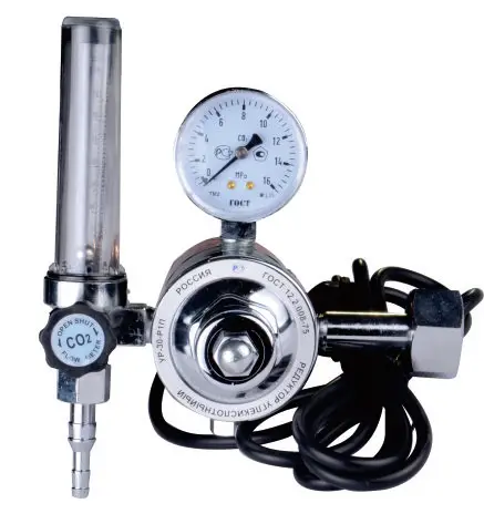 co2 regulator flowmeter with heater