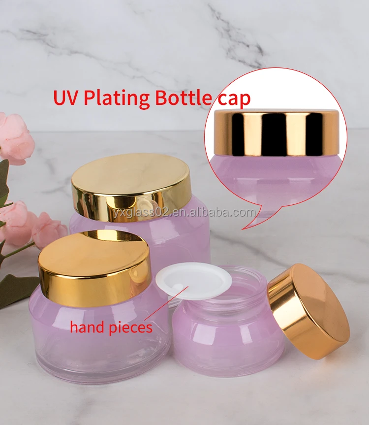 Inclined shoulder cosmetic glass bottle set oblique glass cream jar skincare cosmetic packaging glass bottle details