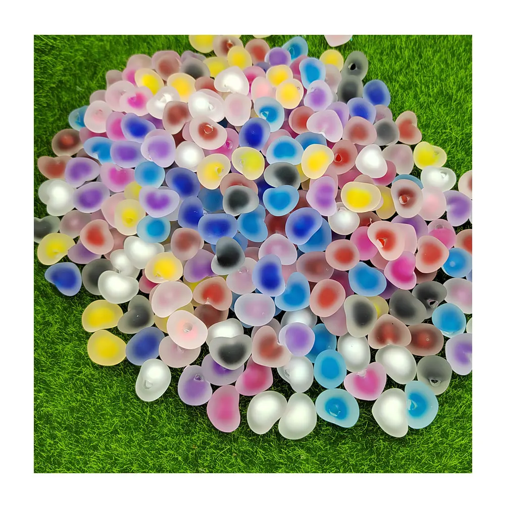 Frog Spawn Beads Slime 16mm Matte Transparent Acrylic Round Ball Beads Heart Shape for Earring Pendants Jewelry Accessories