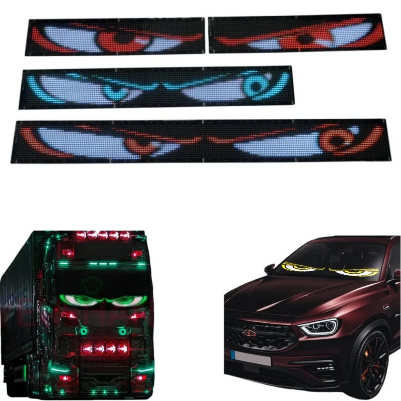 App Control Car Window Flexible Led Display Ojos Led Para Autos Camion Windshield Eye Flexible Messages Scrolling Led Screen