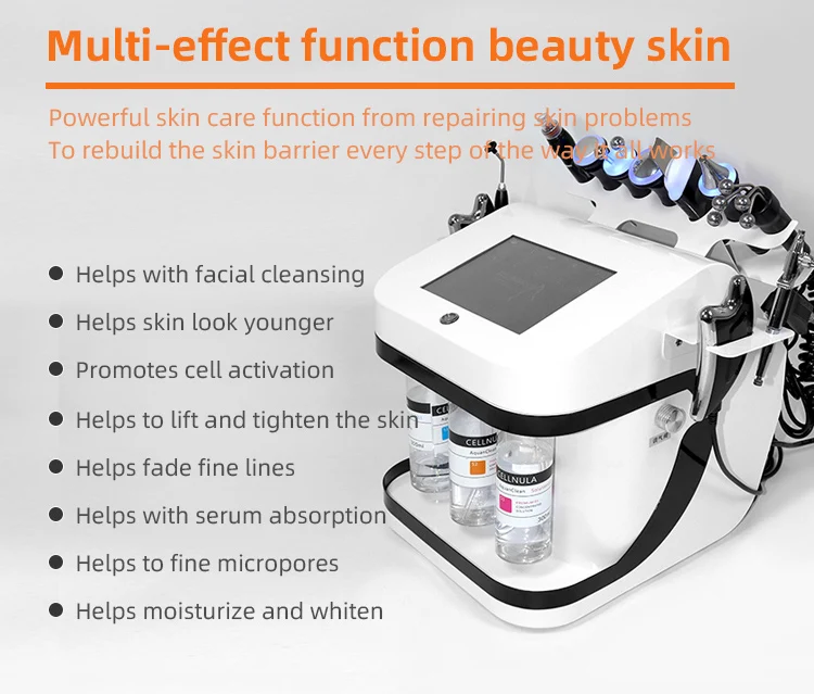 2024 New Arrival 10 In 1 Hydrodermabrasion Face Care Oxygen Injection Beauty Salon Microdermabrasion Bubble Facial Machine