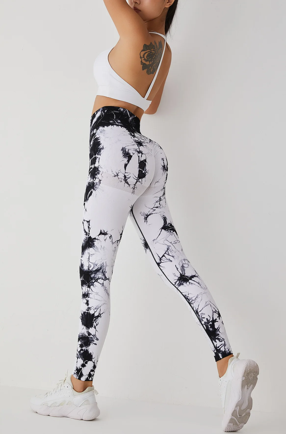 Women Girls High Waist Scrunch Butt Booty Fitness Marble Tie Dye Seamless Yoga Leggings Wholesale