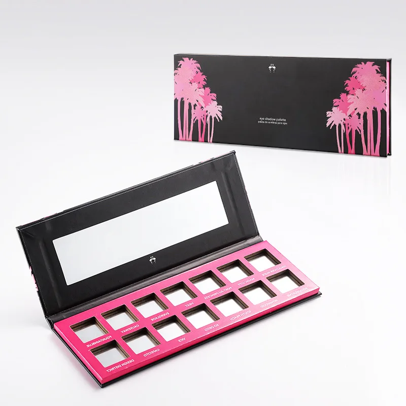 Custom Magnetic Close Flip Paper Makeup Box for Women Factory Cosmetic Packaging with Mirror for Foundation Embossed Printing