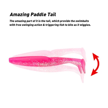 4PCS 11CM 12G Soft Lure Paddle Tail Double-Joint Large T-Tail PVC BaitBeaked Bass Soft Insect for Mandarin Fish Sea Fishing – Soft Lure – view 5