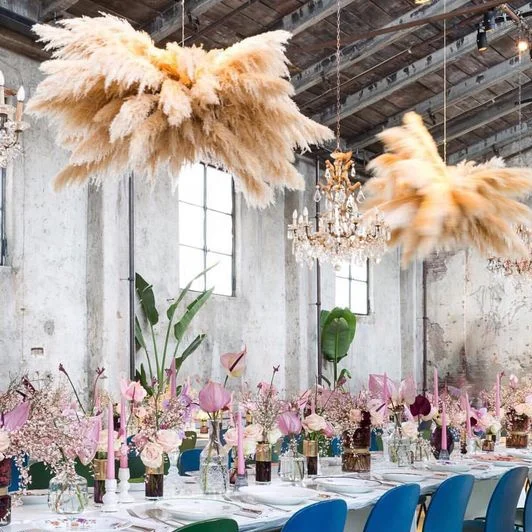 Fiori Secchi Gipizi Pampas - 66 Pezzi, Decorazione Boho Per Casa E Matrimoni - Erba Pampa Naturale - Foto 6