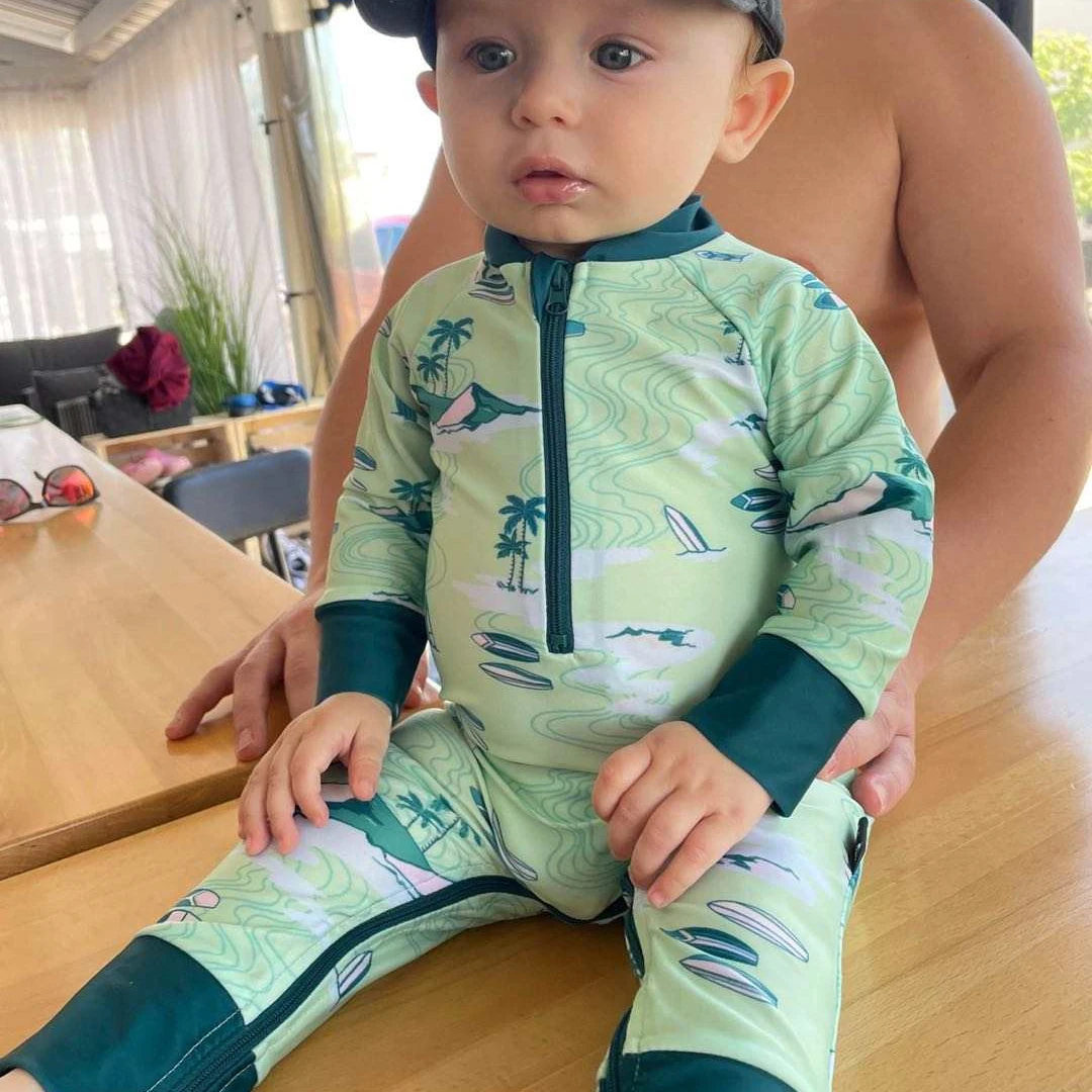 Экологичный детский пляжный Быстросохнущий купальник бикини на молнии из Гуанчжоу