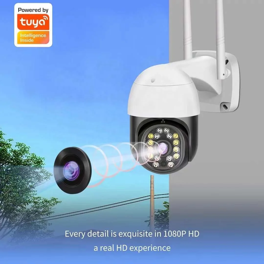 BaiRong Digital Zoom AI Human Detect PTZ Outdoor Wifi IP Camera Surveillance 1080P HD Speed Dome PTZ Wireless Camera