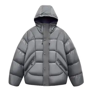 High-quality Quilted Down Jacket for Outdoor Use, Windproof, Thick and Warm River Puffer Jacket