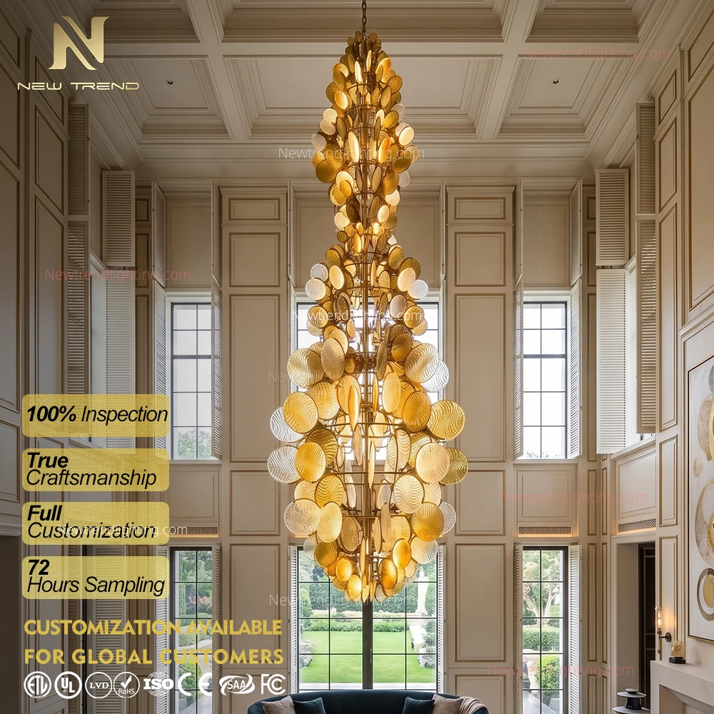 CPL-520 Bespoke Sculptural LED Chandelier – Oversized Custom Art Installation for Hotel Lobby & Grand Hall