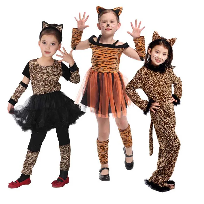 Halloween Animals Cosplay Set Kid Girl Leopard Dance Costume 4-12y Kcfc-002  - Buy Leopard Dance Costume,Tiger Leopard Costume With Ears Headband,Kid  Animal Costume Cosplay Leopard Mesh Dress Product on 