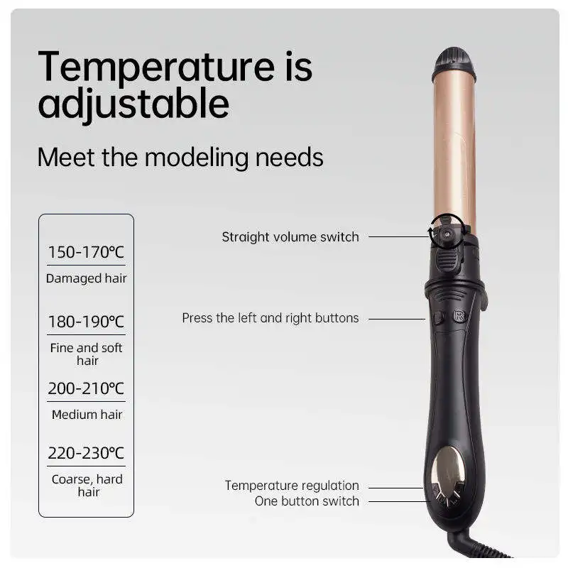 Hot Selling Rotating Big Wave Curling Iron Automatic Hair Curler Iron Newest Automatic Rotating Curling Hair