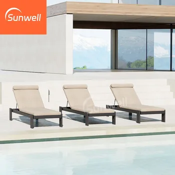 Luxury Patio Outdoor Furniture Sun Lounger Pool Beach Lounge Chair Metal Aluminum Modern Hotel Garden Chaise Lounge Chairs