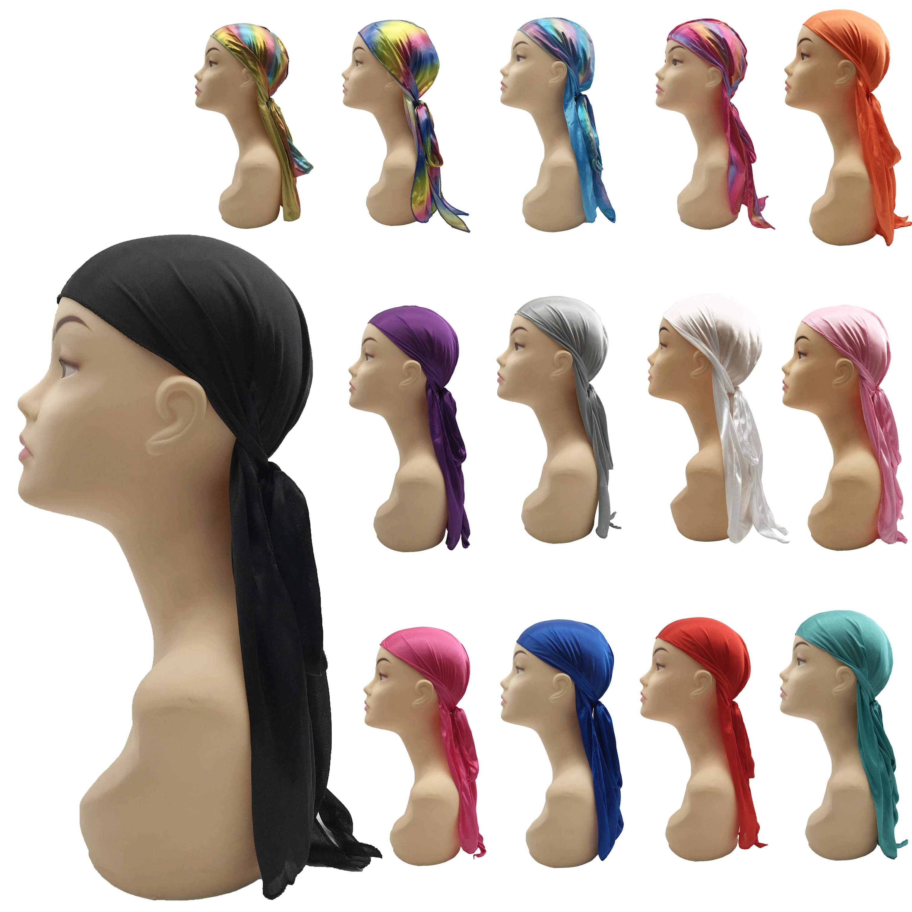 Durag In Raso Di Poliestere COCOSILK - Per Uomo E Donna, Con Coda Lunga, Per Onde E Protezione Capelli - Taglia Unica - 3
