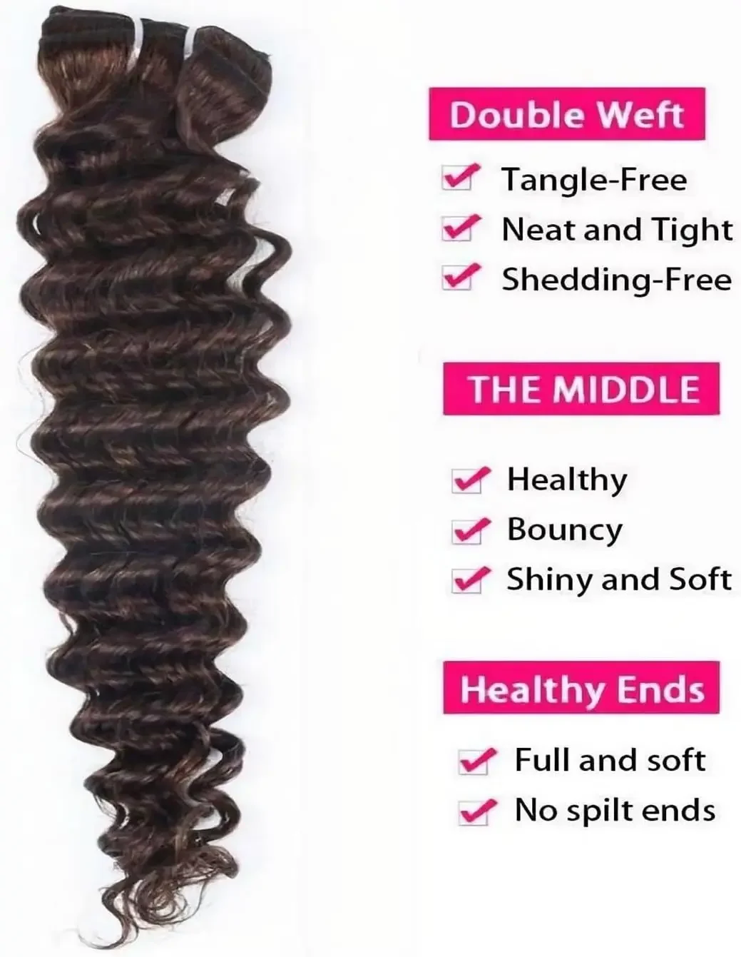 Deep Curly Wave Hair Extensions Clip in-8Pcs 100g Human Hair Water Wave Clip on Hairpieces_voghion.com