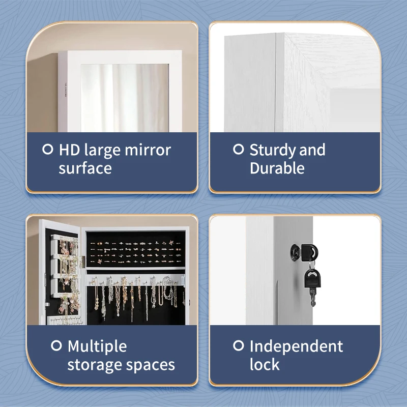 Новый деревянный шкаф для хранения гостиной Запираемый Настенный ювелирных изделий