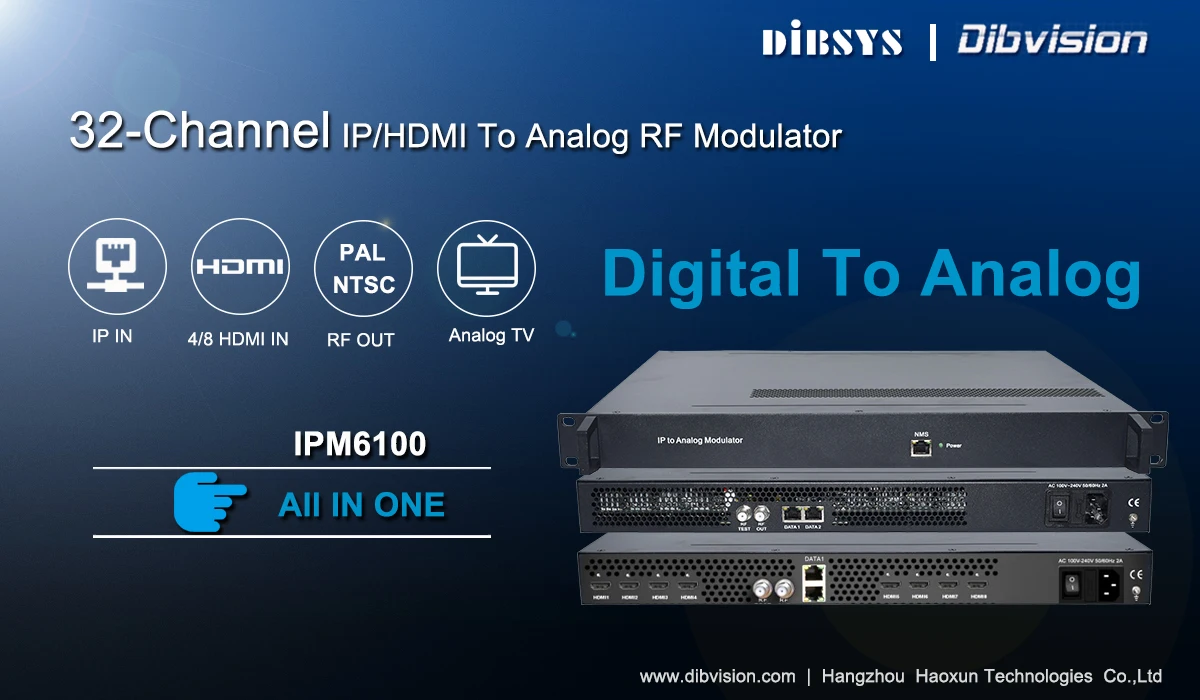 64 Channels Digital Ip To Rf Analog Modulator Ntsc Output 32
