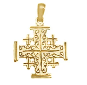 Custom Manufacturer High Quality Yellow Gold Cross Jerusalem Special Pendant