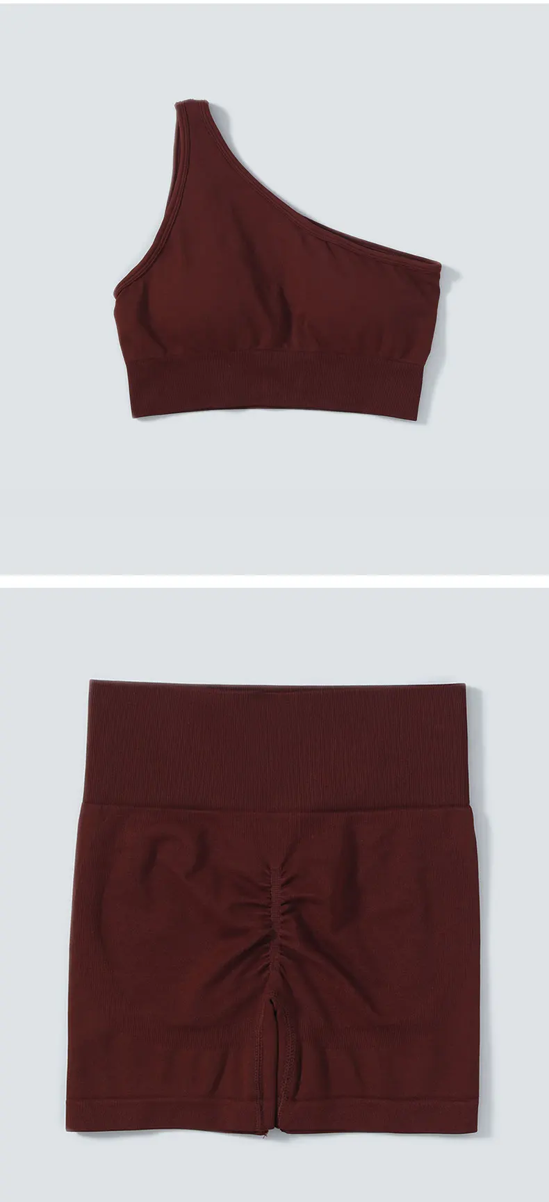 Loalirando Lot 2 Tenues Sport Femme - Crop Top Manches Courtes + Short Yoga Fitness