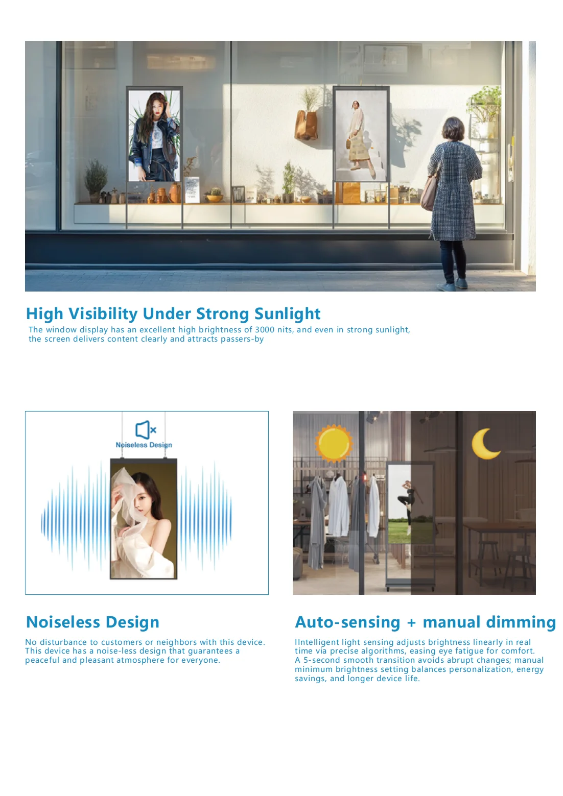 product lcd display 32 75 inch 2k4k  high brightness double sided shop window display  for shopping malls and retail stores customizable-7