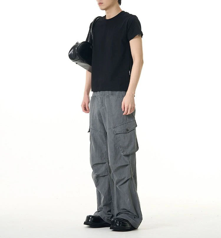 Blue High Canvas Distressed Vintage Cargo Pants for Men Oversize Design 6 Months 10 Years