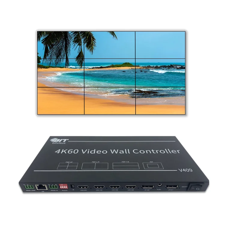 Bitvisus Professional Audio Video & Lighting 4K Video Wall Controller HD HDMI Matrix 3D IR Remote Control Multi Screen Display