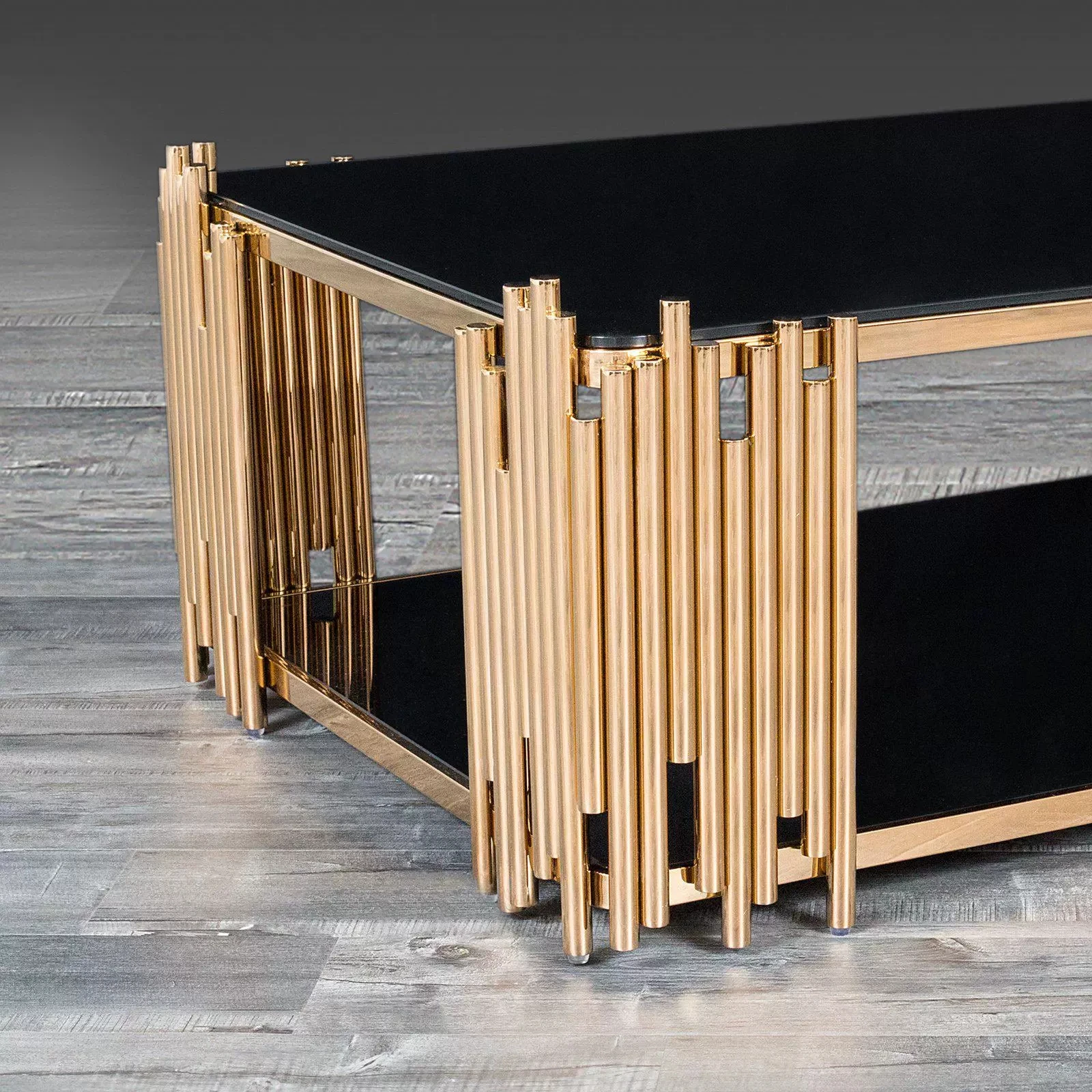 Modern Design Rectangle Shape Glass Top Coffee Table Metal Stainless Steel Base Centre Table Sets Center Living Room Furniture