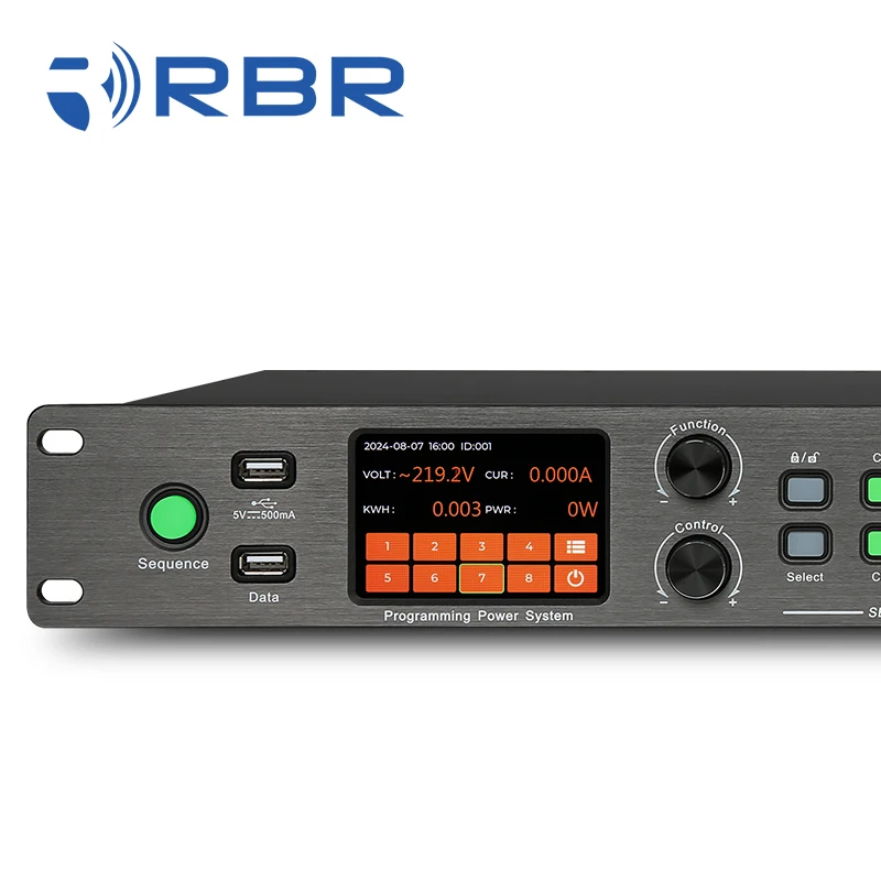 Touch Display PS840 9CH Power Sequence Controller with EU Socket Voltmeter Ammeter Power Meter