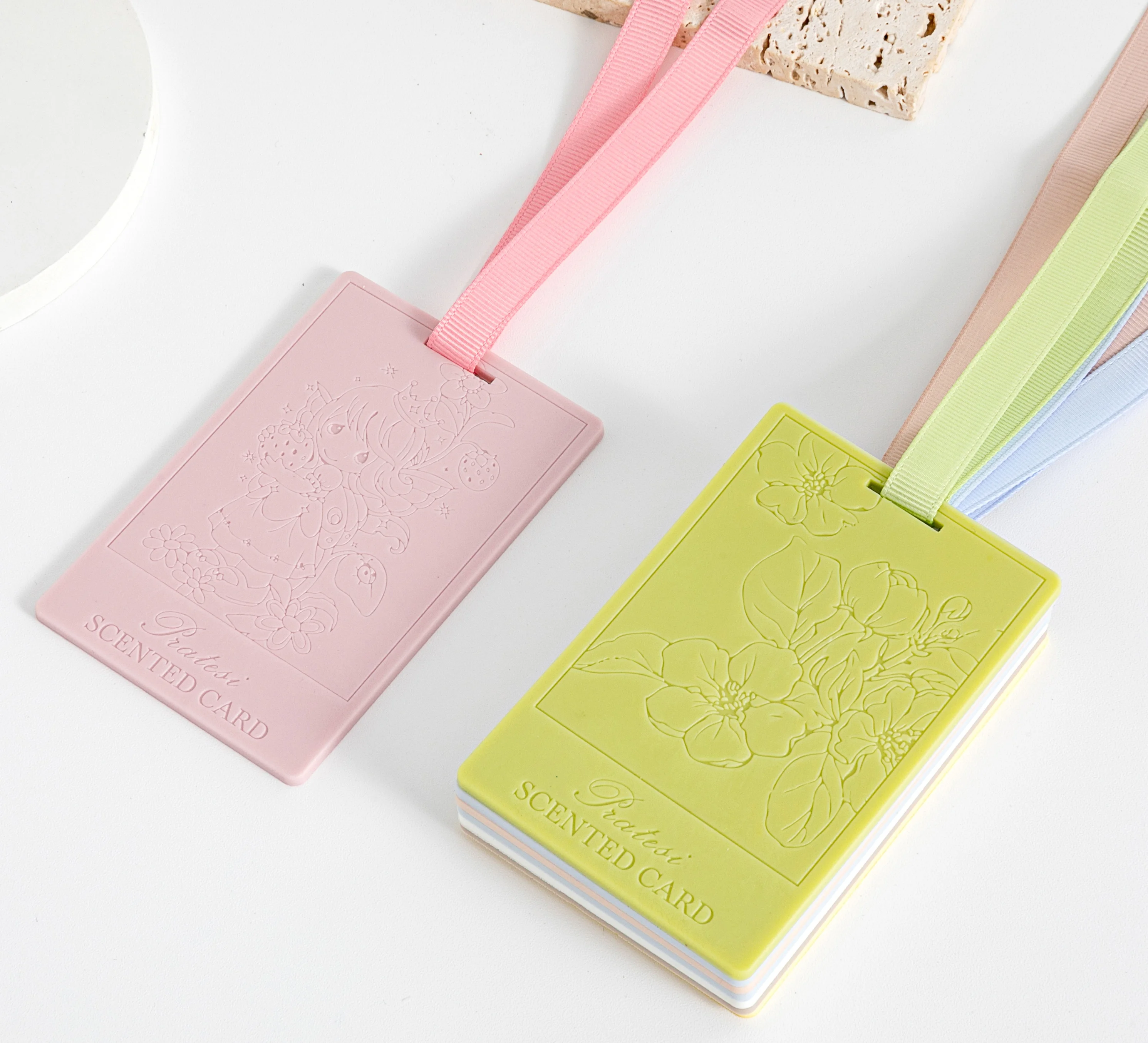 manufacturer direct sale high quality rubber scented card long lasting fragrance tablet air freshener for car wardrobe suitcase and home use customizable oem odm aromatherapy fragrance supplier-2